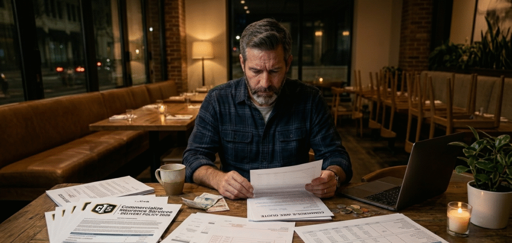 Florida restaurant owner reviewing insurance costs after closing