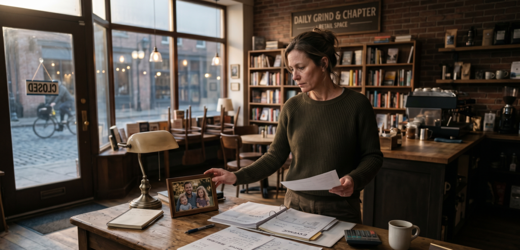 Small business owner thinking about life insurance and business continuity