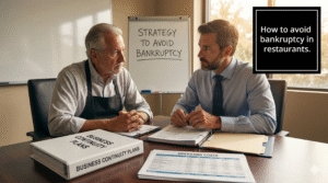 Restaurant owner reviewing continuity planning and insurance documents