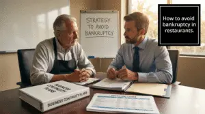 Restaurant owner reviewing continuity planning and insurance documents