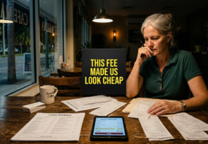 Florida restaurant owner reviewing a mandatory fee that damaged customer trust