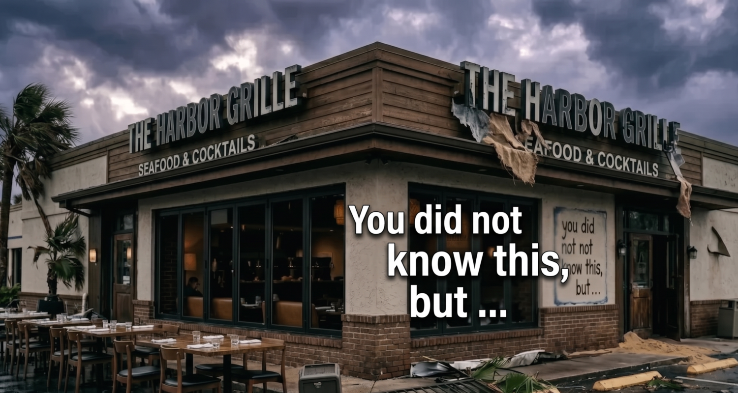 Florida restaurant exterior showing weather and storm exposure
