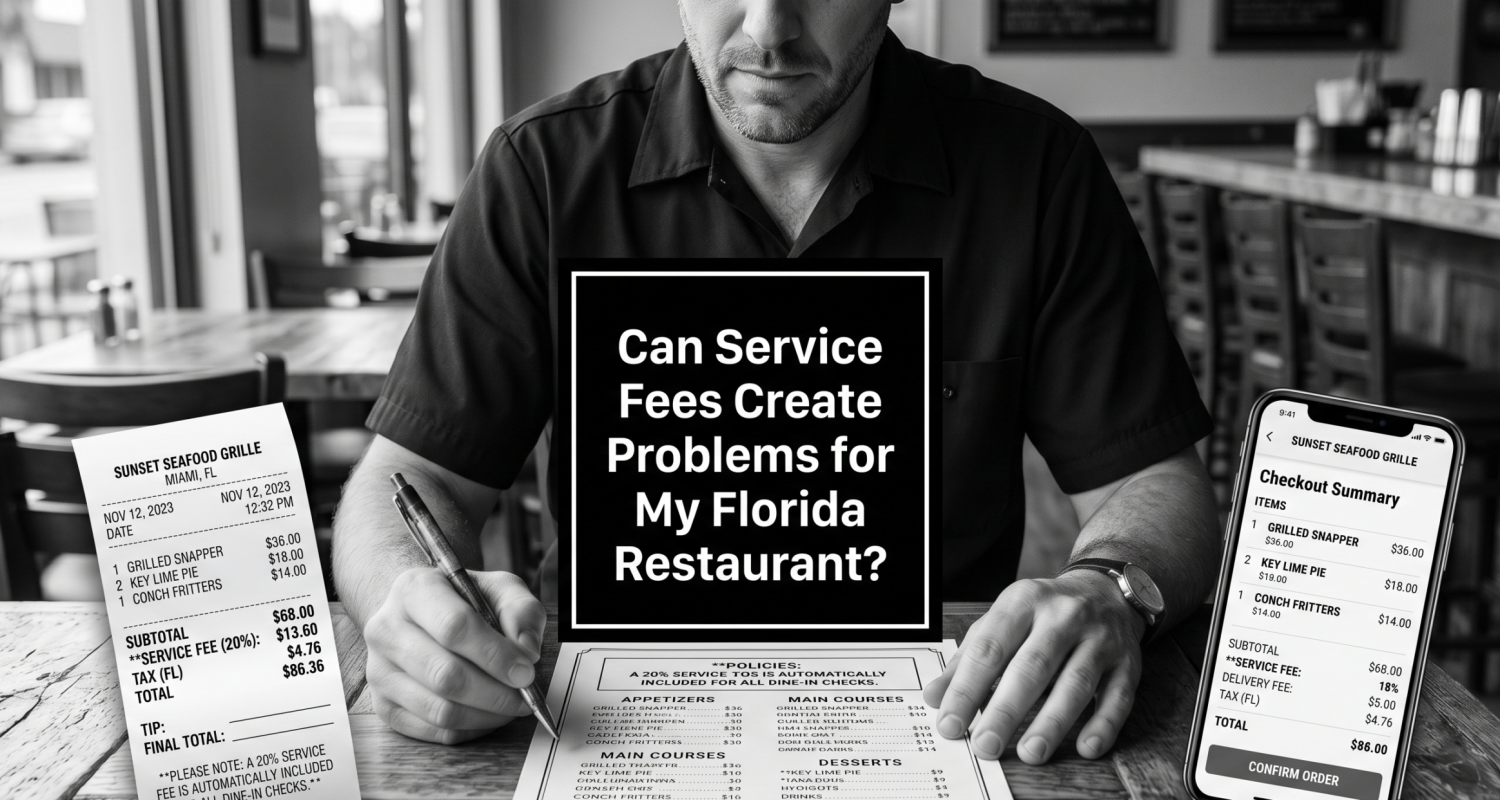 Restaurant owner checking consistency between menu, website, and receipt charges